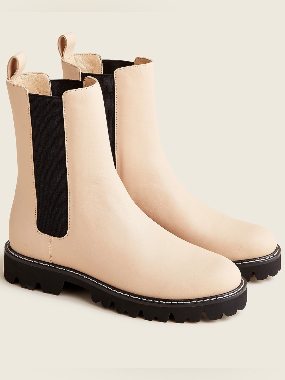 J Crew Gwen Lug Sole Chelsea Boots Leather